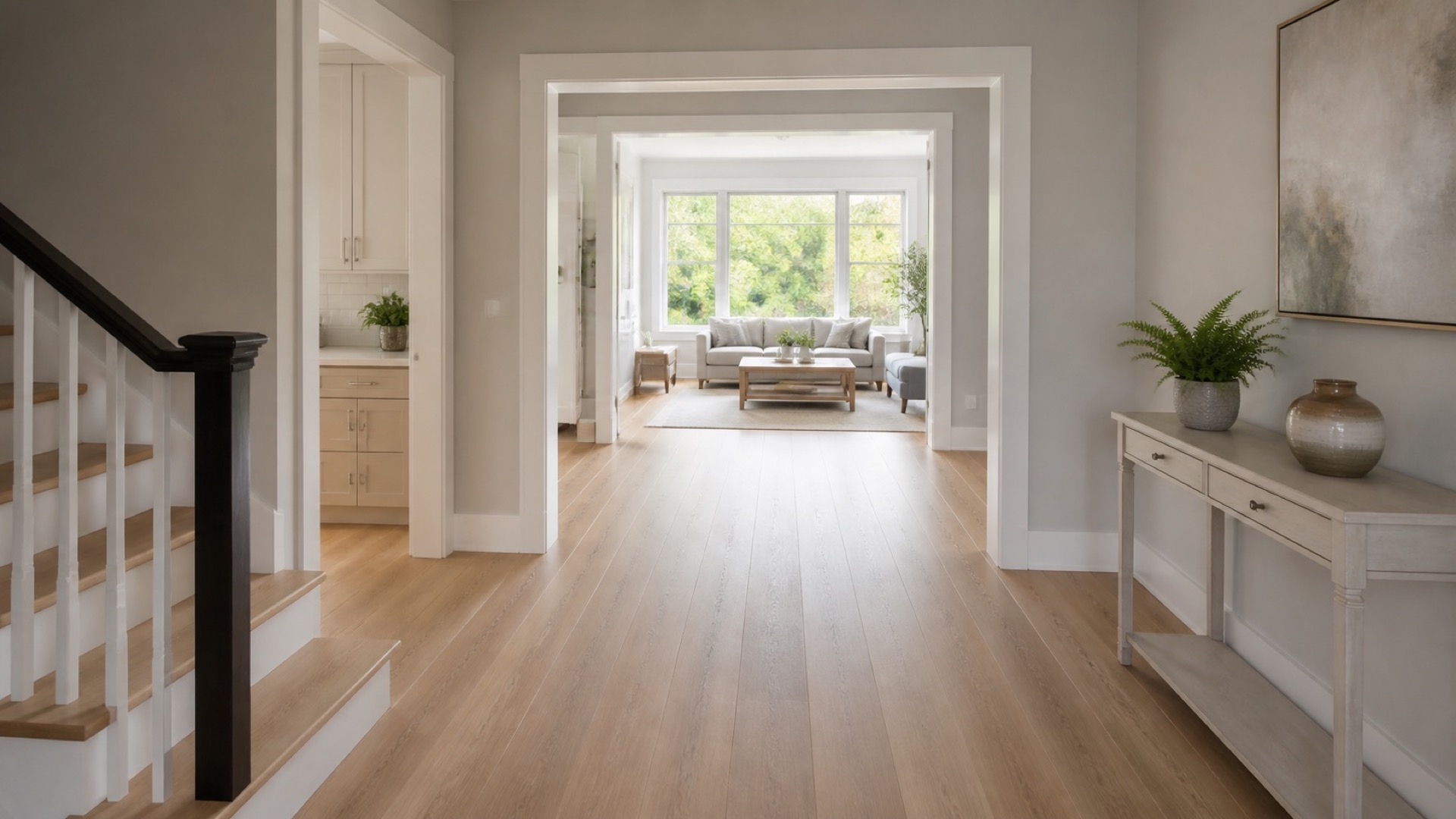Clear doorway and accessible path through a renovated home