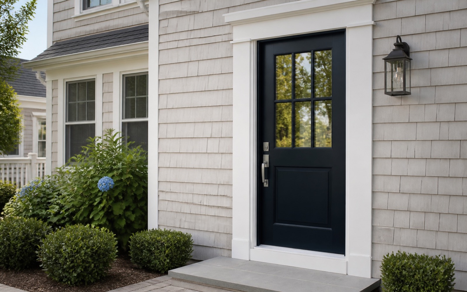 Interior door installation with crisp casing and modern hardware