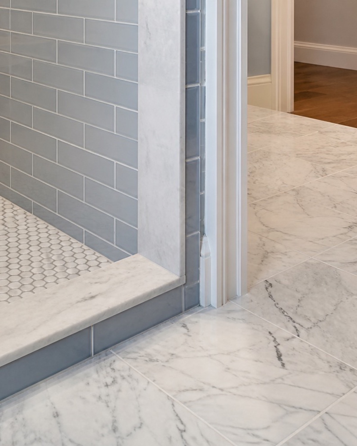 Detailed tile installation work in a Keyport-area home